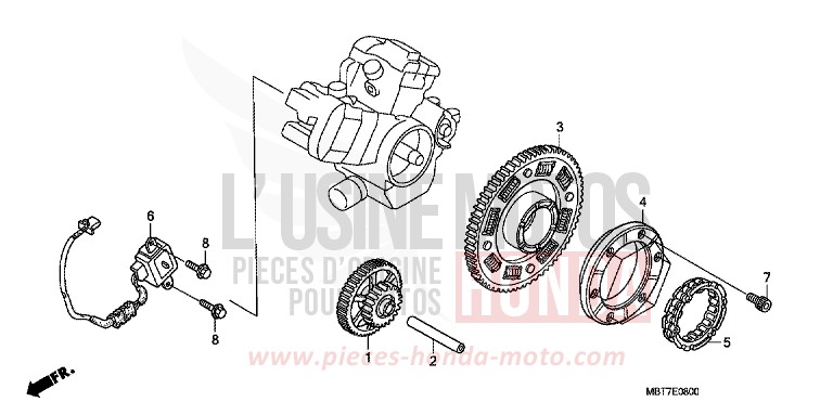 PULSE GENERATOR/STARTING CLUTCH for Varadero ABS CHEVALIER SILVER METALLIC (NHA83) from 2009